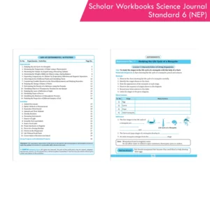 Scholar Workbooks Science Journal Experiments, Activities and Projects Book Standard 6 (NEP 2020 and SCF-SE 2024)