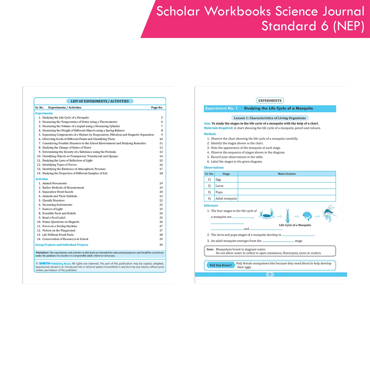 Scholar Workbooks Science Journal Experiments, Activities and Projects Book Standard 6 (NEP 2020 and SCF-SE 2024) - Image 2