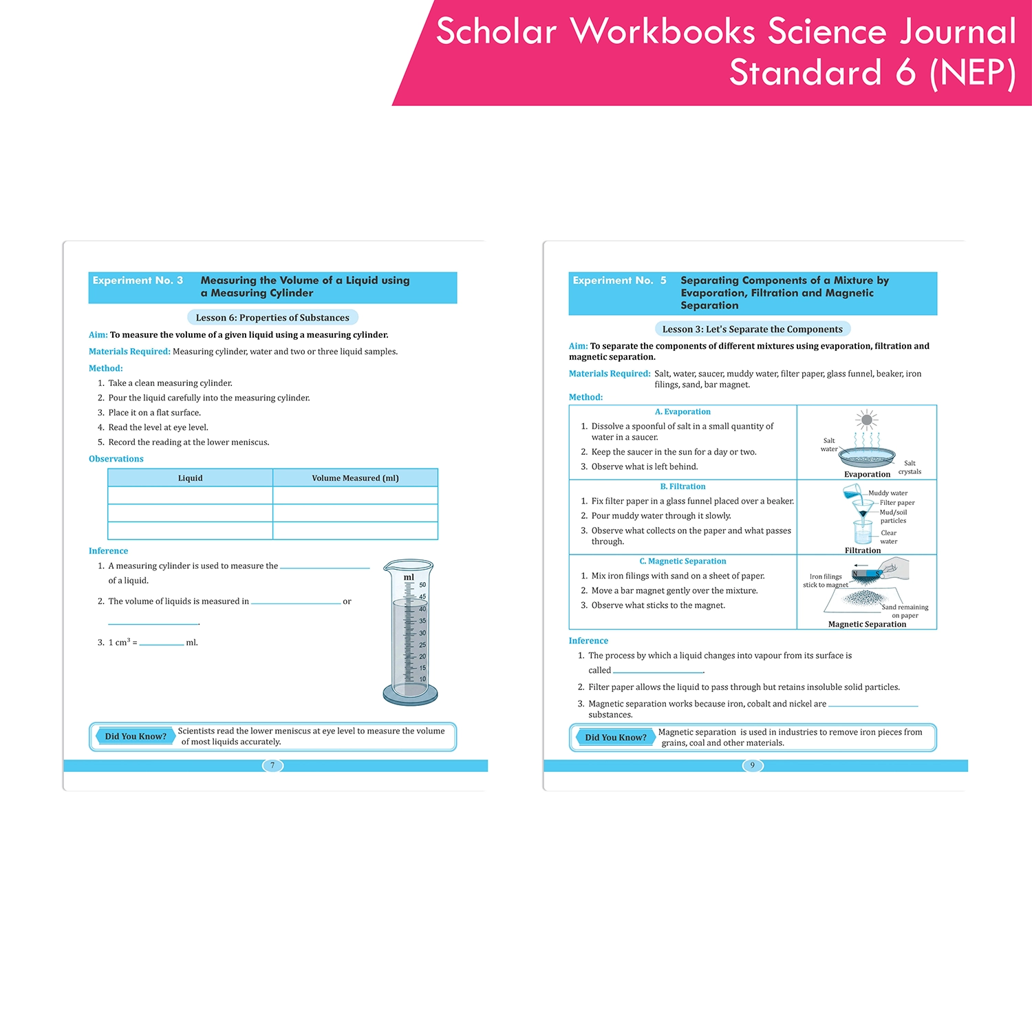 Scholar Workbooks Science Journal Experiments, Activities and Projects Book Standard 6 (NEP 2020 and SCF-SE 2024) - Image 3