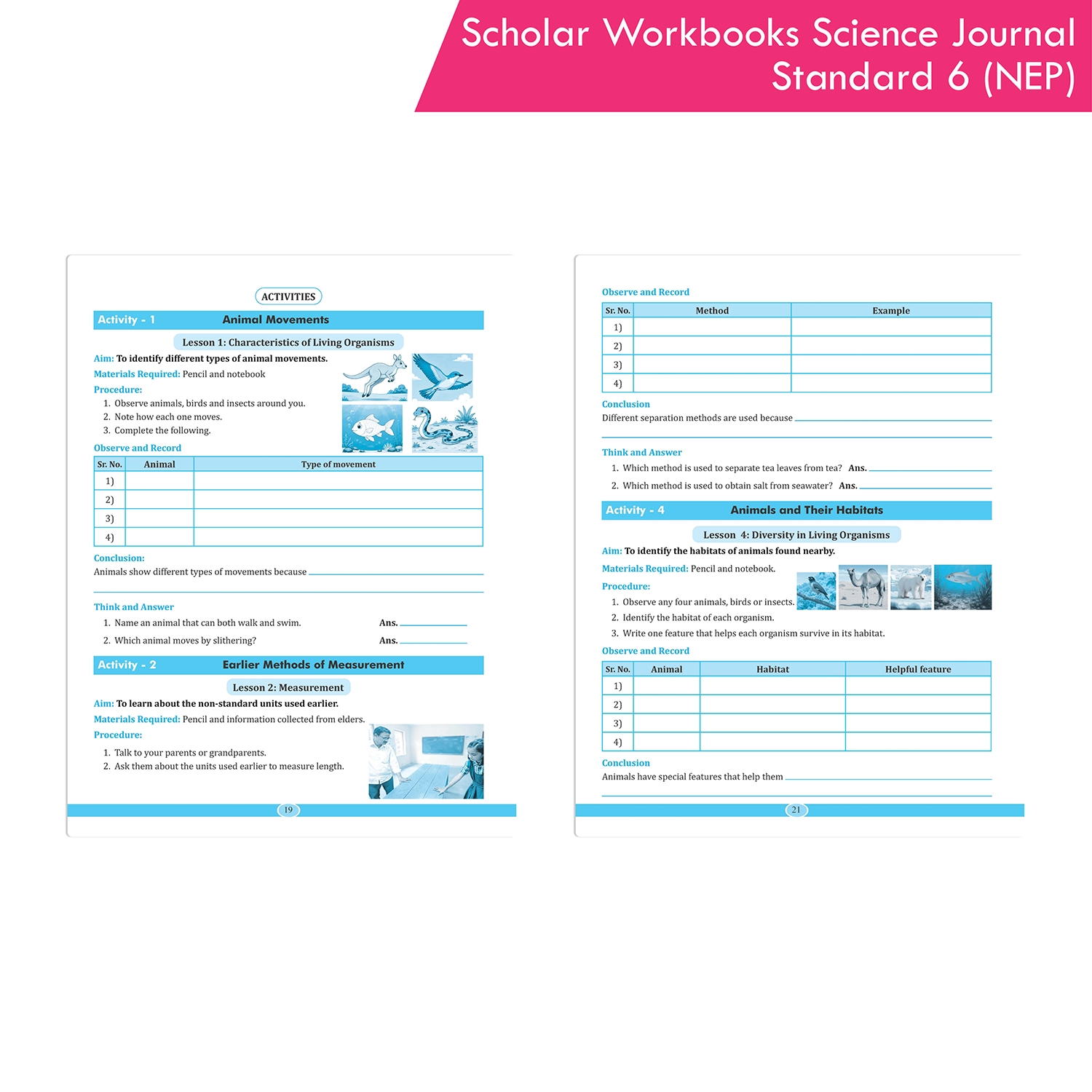 Scholar Workbooks Science Journal Experiments, Activities and Projects Book Standard 6 (NEP 2020 and SCF-SE 2024) - Image 6