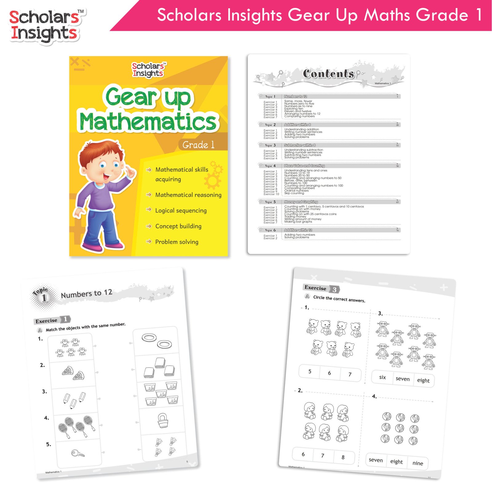 Scholars Insight Combo Set of Maths Workbook 1 (3)