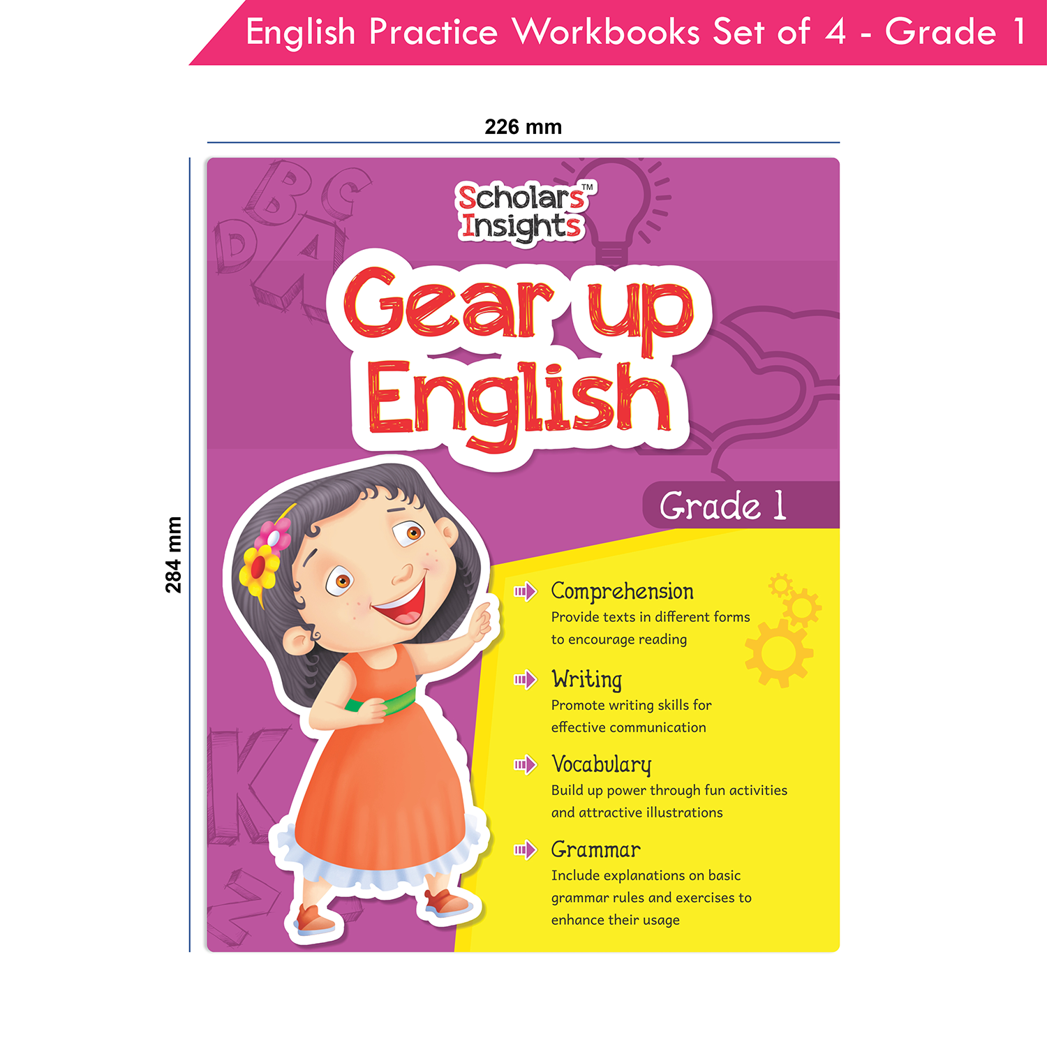 Grade 1 English Practice Workbooks Set of 4: Gear Up English, English Olympiad, Comprehension and Cloze, Interactive Grammar and Writing Skills (NEP with AI) - Image 9