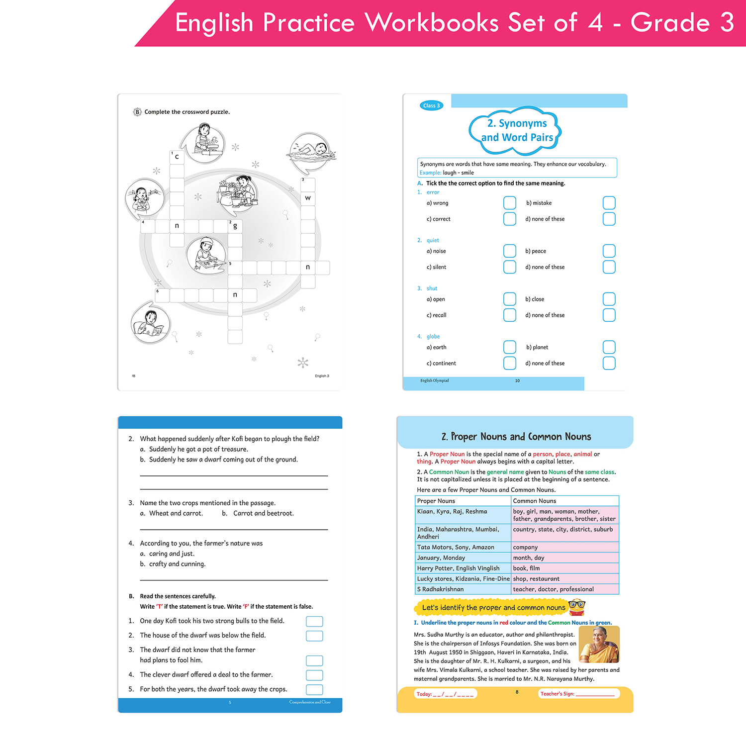 Grade 3 English Practice Workbooks Set of 4: Gear Up English, English Olympiad, Comprehension and Cloze, Interactive Grammar and Writing Skills NEP with AI - Image 4