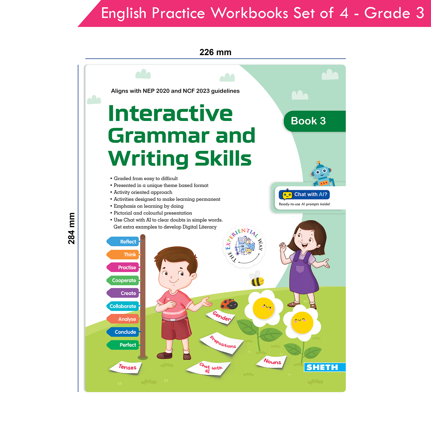 Grade 3 English Practice Workbooks Set of 4: Gear Up English, English Olympiad, Comprehension and Cloze, Interactive Grammar and Writing Skills NEP with AI - Image 9
