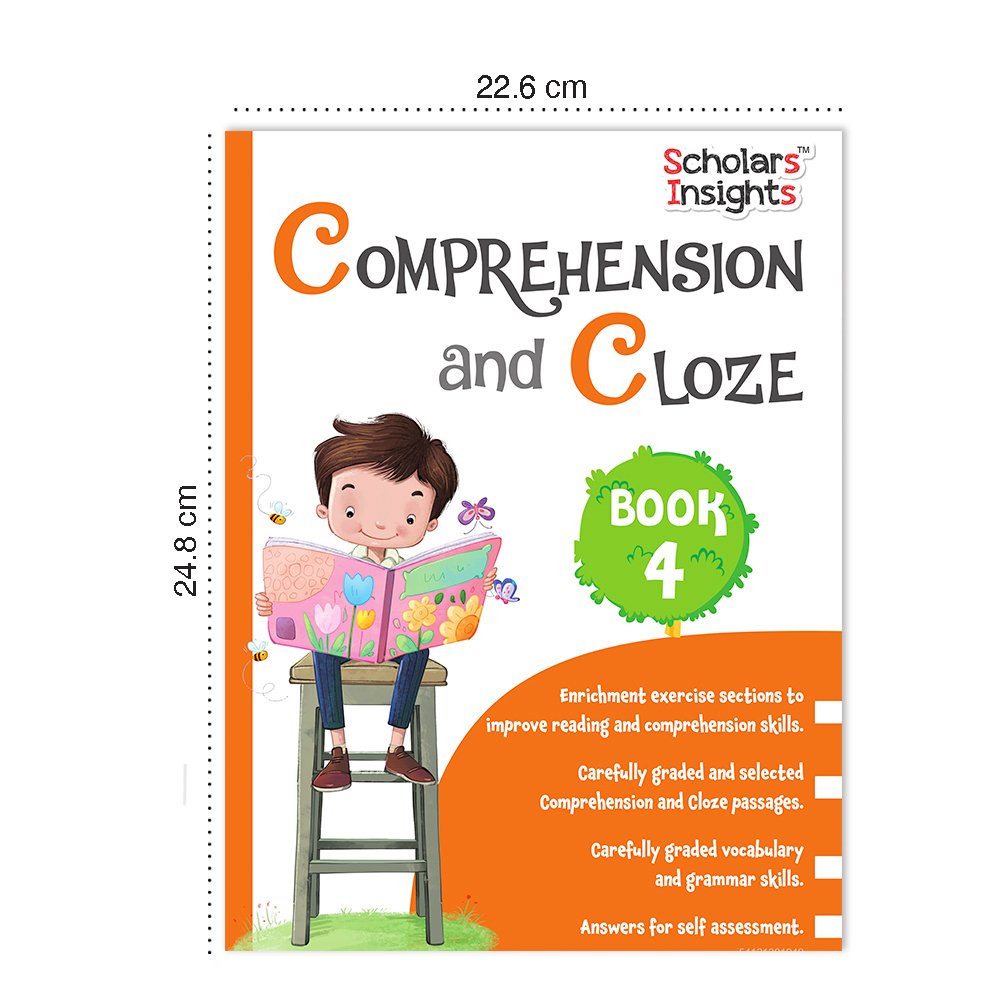 Grade 4 English Combo Workbooks Set of 4 Comprehension and cloze, gear up, Olympiad, Interactive Grammar and Writing Skill (2)