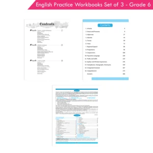 Grade 6 English Practice Workbooks Set of 3: Gear Up English, English Olympiad, Interactive Grammar and Writing Skills NEP with AI