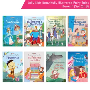 Jolly Kids Beautifully Illustrated Fairy Tales Books F Set of 8| Cinderella, The Emperor's New Clothes, Snow White And The Seven Dwarfs, The Shoemaker and The Elves, Pinocchio, The Princess and The Pea, Little Red Riding Hood, Sleeping Beauty