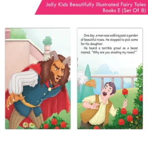 Jolly Kids Beautifully Illustrated Fairy Tales Books E Set of 8| Beauty and The Beast, Jack and The Beanstalk, Rapunzel, King Midas, Goldilocks and The Three Bears, Thumbelina, Hansel and Gretel, The Frog Prince