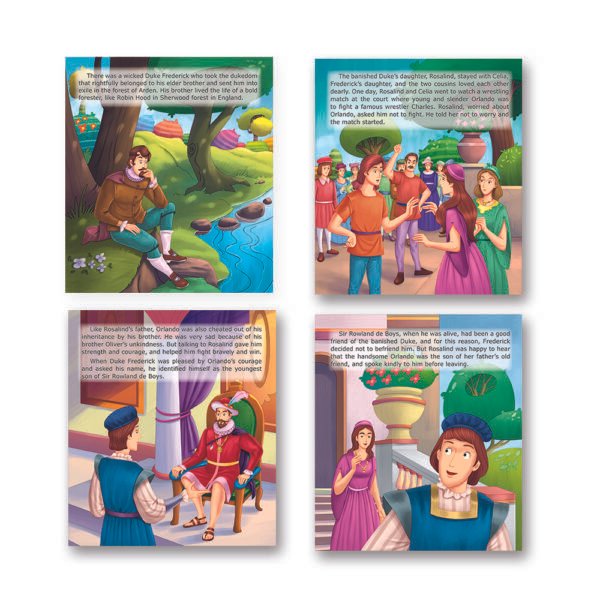 Jolly Kids Illustrated Stories From Shakespeare Books-D Set of 6| As You Like It, All's Well That Ends Well, Hamlet, Macbeth, Romeo And Juliet, The Merchant of Venice - Image 3