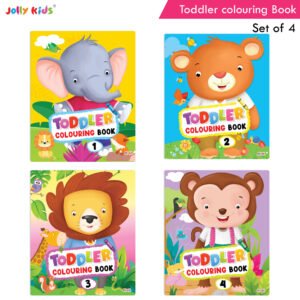 Jolly Kids Toddler Colouring Die-Cut Animals Shape Activity Books Set (Set of 4)