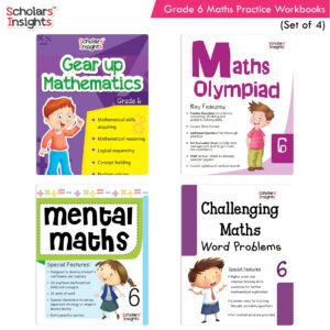 Grade 6 Comprehensive Learning with Mathematics Workbooks Set of 4 Ages 11-12 Years: Gear Up Math, Mental Math, Olympiad, and Challenging Word Problems