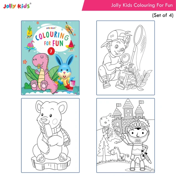 Jolly Kids Colouring For Fun Books B Set of 4 For Kids Ages 3-8 Years|Colouring Characters-Singing, Dancing, Studying, Drawing, Painting, Helping, Acting - Image 4
