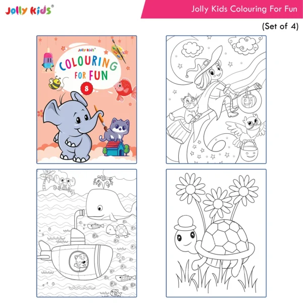 Jolly Kids Colouring For Fun Books B Set of 4 For Kids Ages 3-8 Years|Colouring Characters-Singing, Dancing, Studying, Drawing, Painting, Helping, Acting - Image 5