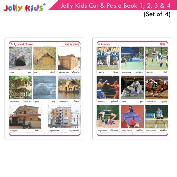 Jolly Kids Cut and Paste Picture Activity Books Collections for Eary Learning|Set of 4 For Kids 3-6 Years|Pictorial Chart|Project Book for School - Image 5