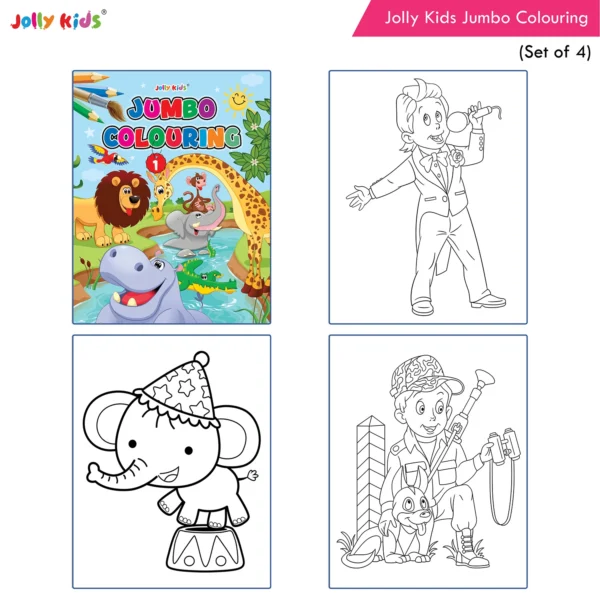 Jolly Kids Jumbo Creative Colouring Activity Books for Kids Ages 3-8 Years Set of 4| Perfect Gift for Preschool, Nursery, Early Learners and Kindergarten - Image 2