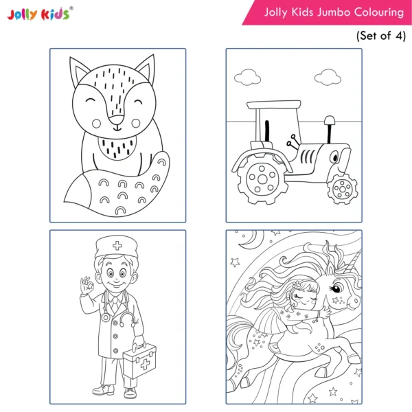 Jolly Kids Jumbo Creative Colouring Activity Books for Kids Ages 3-8 Years Set of 4| Perfect Gift for Preschool, Nursery, Early Learners and Kindergarten - Image 8