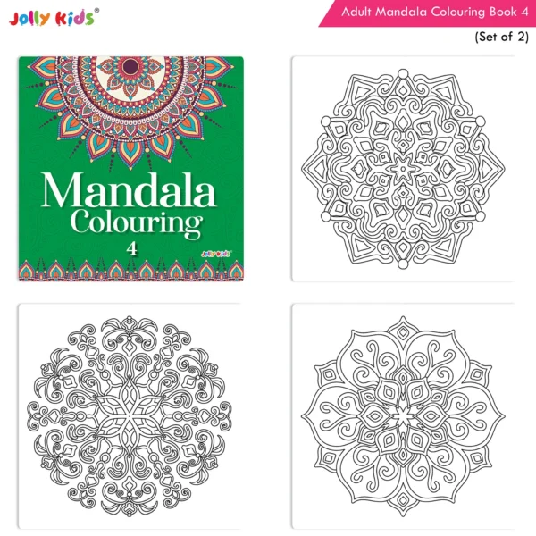 Jolly Kids Adults Mandala Colouring Books C Set of  2| Stress Relieving Designs| Ages 12+ - Image 2