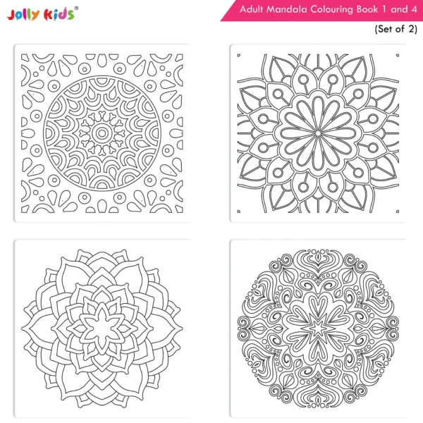 Jolly Kids Adults Mandala Colouring Books C Set of  2| Stress Relieving Designs| Ages 12+ - Image 3