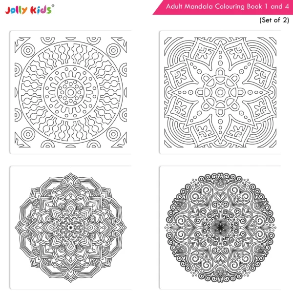 Jolly Kids Adults Mandala Colouring Books C Set of  2| Stress Relieving Designs| Ages 12+ - Image 8