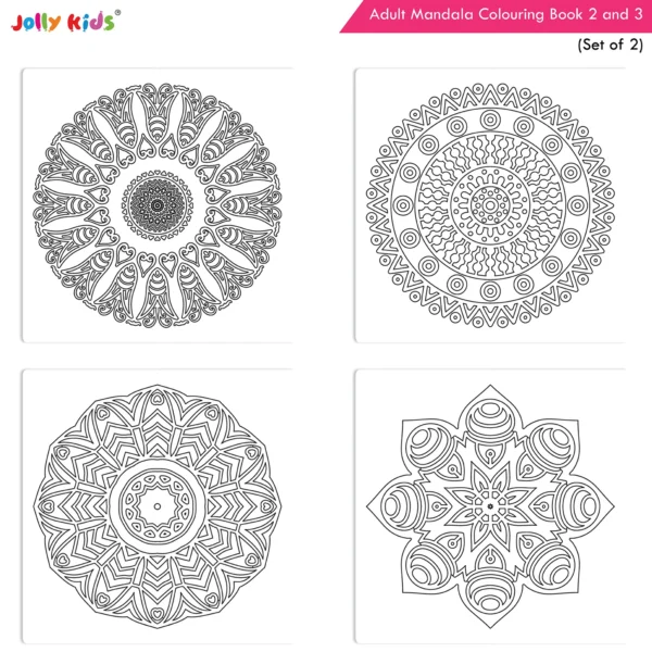 Jolly Kids Adults Mandala Colouring Books D Set of  2| Stress Relieving Designs| Ages 12+ - Image 4