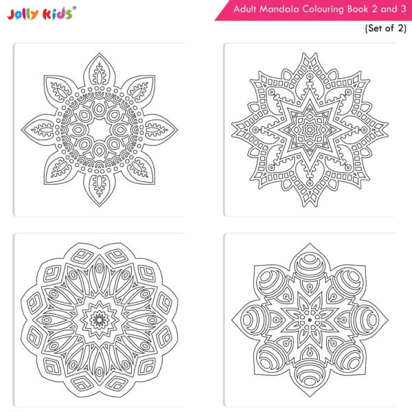 Jolly Kids Adults Mandala Colouring Books D Set of  2| Stress Relieving Designs| Ages 12+ - Image 6