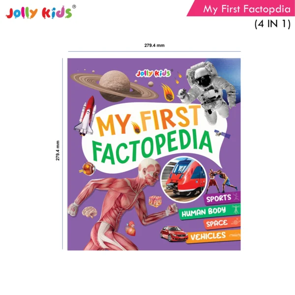 Jolly Kids My First Factopedia Sports, Human Body, Space, Vehicles 4 in 1 Book for Young Learner Aged 3-8 Years| Explore World of Sports, Transportations, Learn About Body Parts, Galaxies, Solar System - Image 9