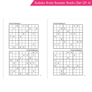 Jolly Kids Brain Booster Sudoku Books – Set of 4 | Age 10+ | 960 Puzzles | 5 Levels of Difficulty | Solutions Included