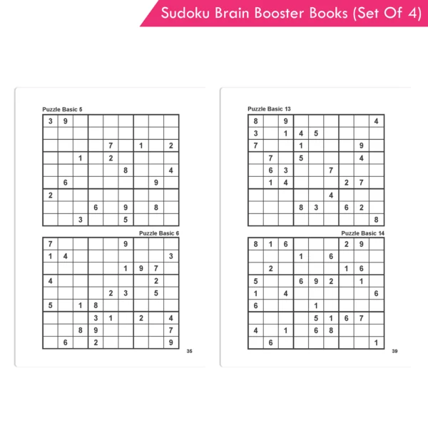 Jolly Kids Brain Booster Sudoku Books – Set of 4 | Age 10+ | 960 Puzzles | 5 Levels of Difficulty | Solutions Included - Image 8
