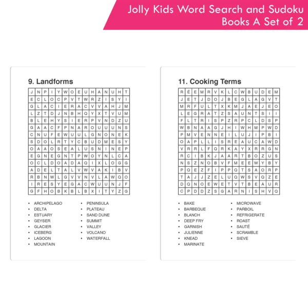 Jolly Kids Word Search and Sudoku with Answer Puzzle Books – A Set of 2 For Kids| Educational Vocabulary and Logic Number Games| Brain Teaser Activity For Age 6-15 - Image 4