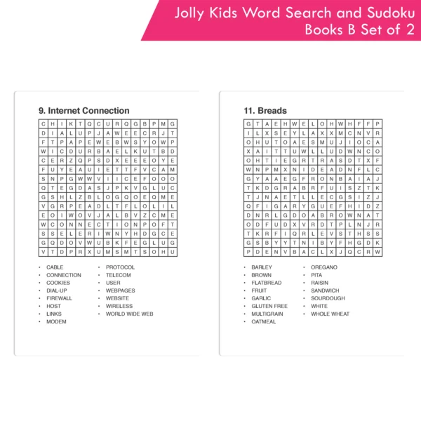 Jolly Kids Word Search and Sudoku with Answer Books – B Set of 2 For Kids| Educational Vocabulary and Logic Number Games| Brain Teaser Activity For Age 6-15 - Image 4