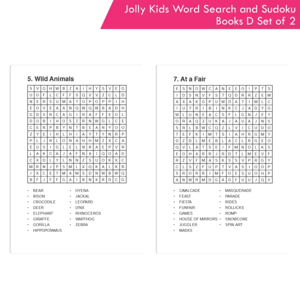 Jolly Kids Word Search and Sudoku with Answer Books – D Set of 2 For Kids| Educational Vocabulary and Logic Number Games| Brain Teaser Activity For Age 6-15 - Image 3
