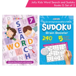 Jolly Kids Word Search and Sudoku with Answer Books – G Set of 2 For Kids| Educational Vocabulary and Logic Number Games| Brain Teaser Activity For Age 6-15