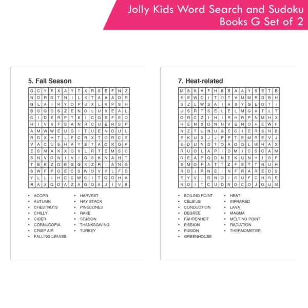 Jolly Kids Word Search and Sudoku with Answer Books – G Set of 2 For Kids| Educational Vocabulary and Logic Number Games| Brain Teaser Activity For Age 6-15 - Image 3