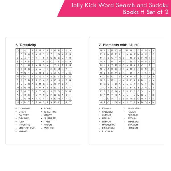 Jolly Kids Word Search and Sudoku with Answer Books – H Set of 2 For Kids| Educational Vocabulary and Logic Number Games| Brain Teaser Activity For Age 6-15 - Image 3