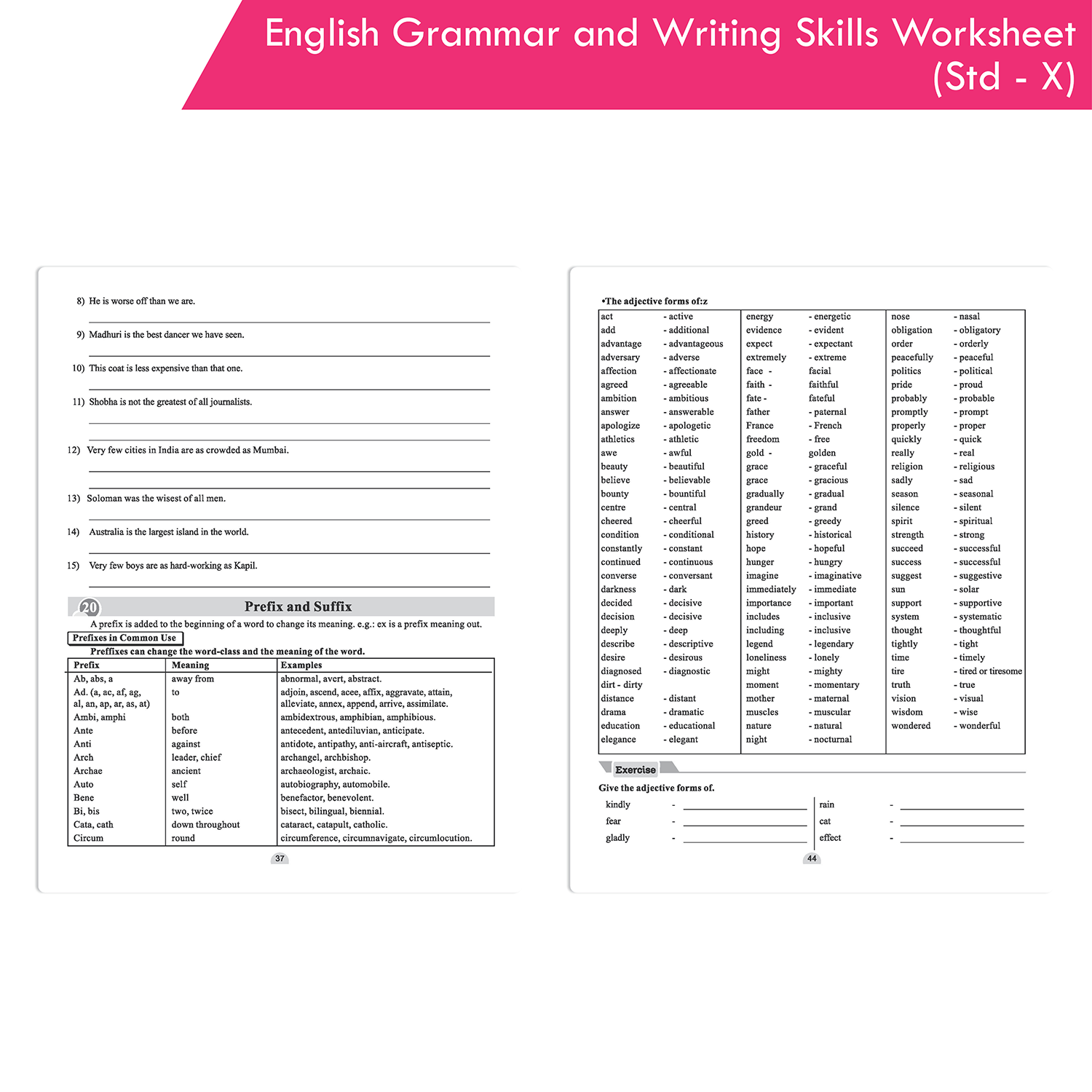 Worksheets of English Grammar and Writing Skills Std. X Book - Image 6