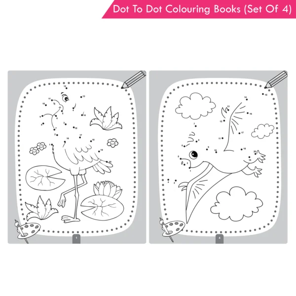 Jolly Kids Dot-To-Dot Colouring Books Set Of 4 For Ages 3 To 6 Years| Boost Number Skills, Exciting Puzzles Game, Focus, and Creativity in Young Learners - Image 6