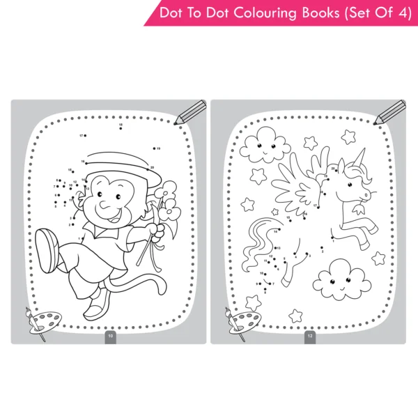Jolly Kids Dot-To-Dot Colouring Books Set Of 4 For Ages 3 To 6 Years| Boost Number Skills, Exciting Puzzles Game, Focus, and Creativity in Young Learners - Image 7