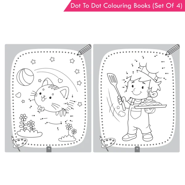 Jolly Kids Dot-To-Dot Colouring Books Set Of 4 For Ages 3 To 6 Years| Boost Number Skills, Exciting Puzzles Game, Focus, and Creativity in Young Learners - Image 8