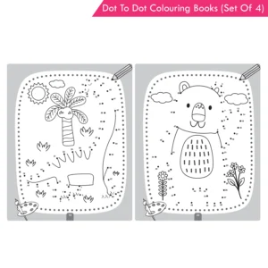 Jolly Kids Dot-To-Dot Colouring Books Set Of 4 For Ages 3 To 6 Years| Boost Number Skills, Exciting Puzzles Game, Focus, and Creativity in Young Learners