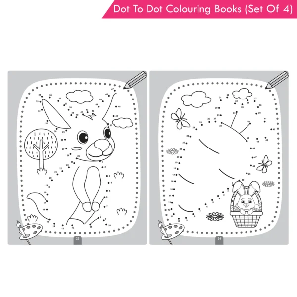 Jolly Kids Dot-To-Dot Colouring Books Set Of 4 For Ages 3 To 6 Years| Boost Number Skills, Exciting Puzzles Game, Focus, and Creativity in Young Learners - Image 3