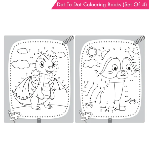 Jolly Kids Dot-To-Dot Colouring Books Set Of 4 For Ages 3 To 6 Years| Boost Number Skills, Exciting Puzzles Game, Focus, and Creativity in Young Learners - Image 5