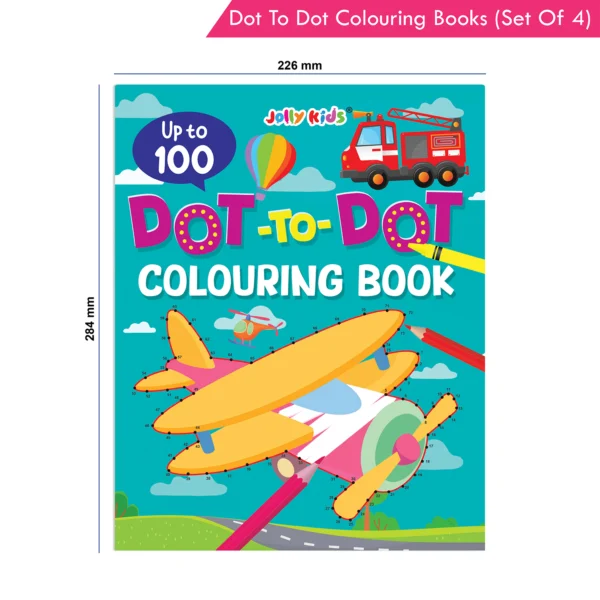 Jolly Kids Dot-To-Dot Colouring Books Set Of 4 For Ages 3 To 6 Years| Boost Number Skills, Exciting Puzzles Game, Focus, and Creativity in Young Learners - Image 9