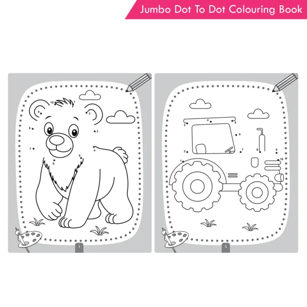 Jolly Kids Jumbo Dot to Dot Colouring Book for Kids Connect the Dots Activity Book for Preschool & Kindergarten| Learn To Draw Animals, Cartoons & Alphabets age 3-6 Year - Image 6