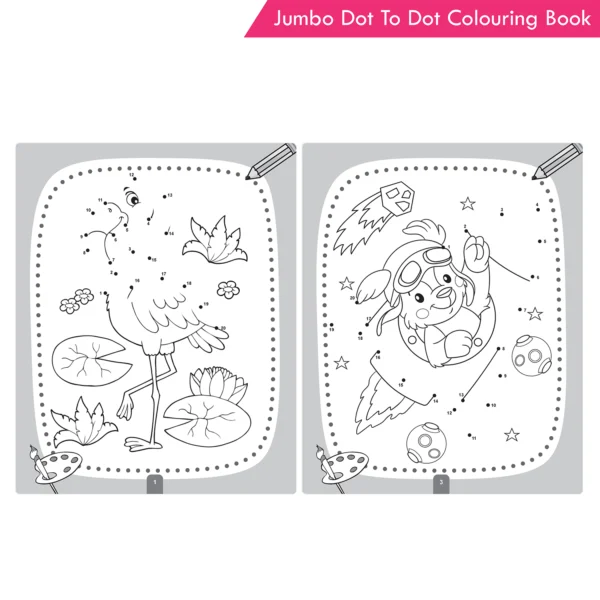 Jolly Kids Jumbo Dot to Dot Colouring Book for Kids Connect the Dots Activity Book for Preschool & Kindergarten| Learn To Draw Animals, Cartoons & Alphabets age 3-6 Year - Image 8