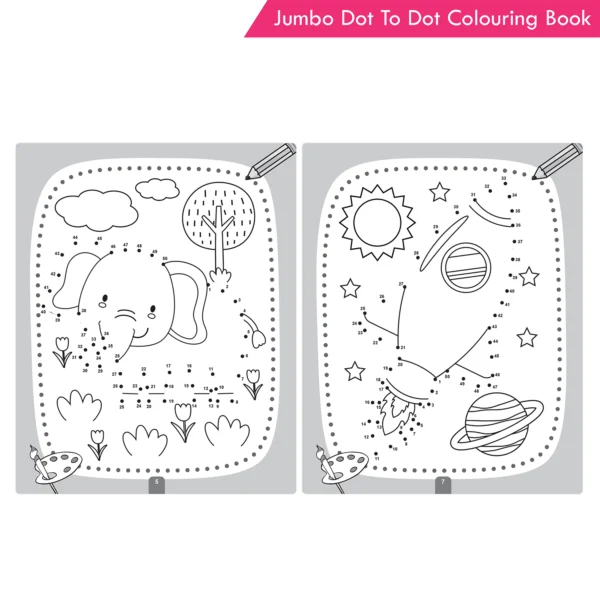 Jolly Kids Jumbo Dot to Dot Colouring Book for Kids Connect the Dots Activity Book for Preschool & Kindergarten| Learn To Draw Animals, Cartoons & Alphabets age 3-6 Year - Image 4