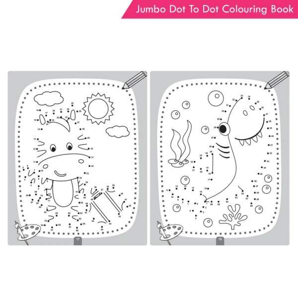 Jolly Kids Jumbo Dot to Dot Colouring Book for Kids Connect the Dots Activity Book for Preschool & Kindergarten| Learn To Draw Animals, Cartoons & Alphabets age 3-6 Year - Image 5