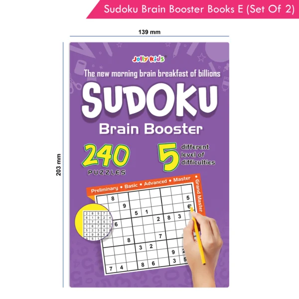 Jolly Kids Sudoku Brain Booster Books Set E (Set of 2) - (Purple Book, and Green Book) - Image 9