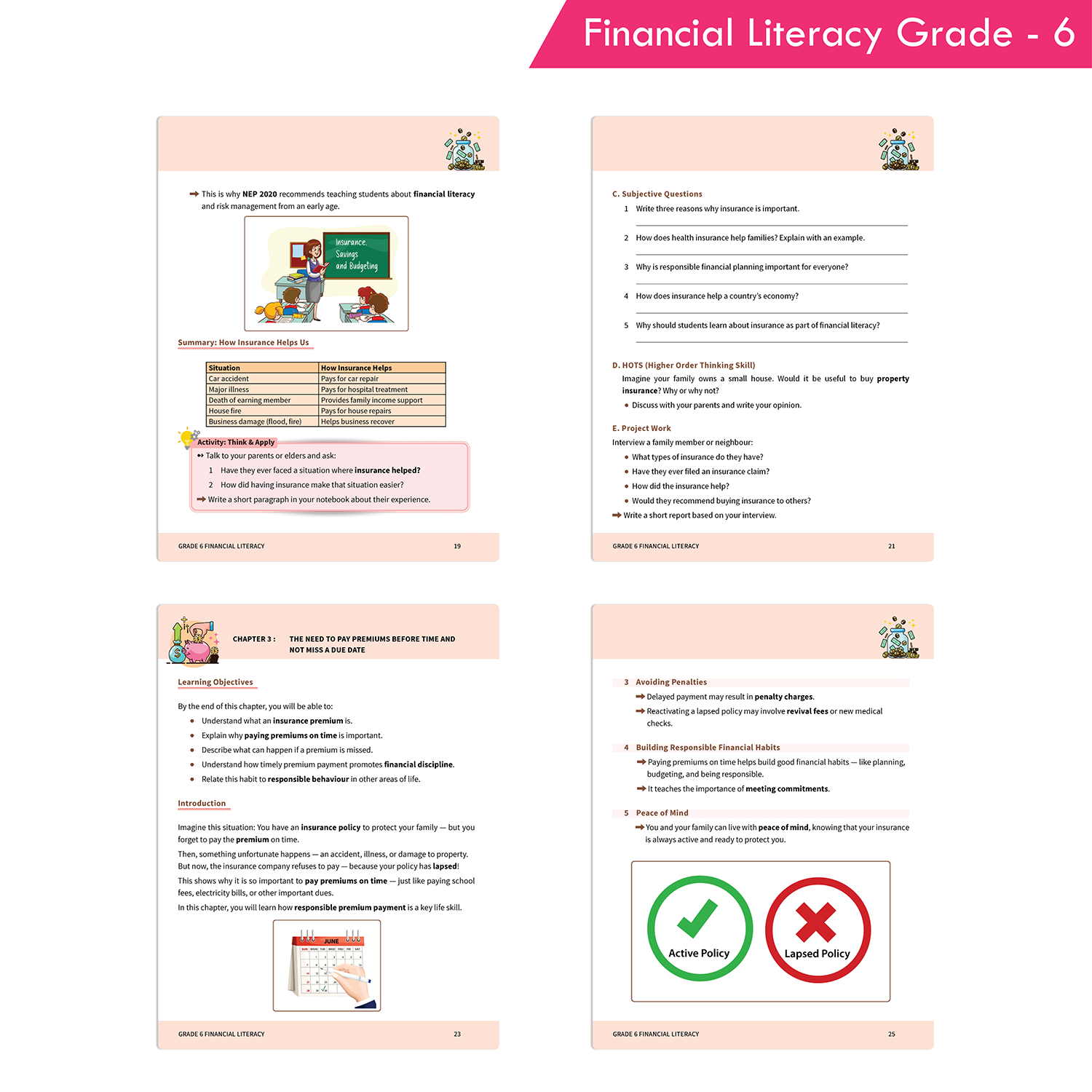 Financial Literacy Grade 6 curriculum-aligned financial education book