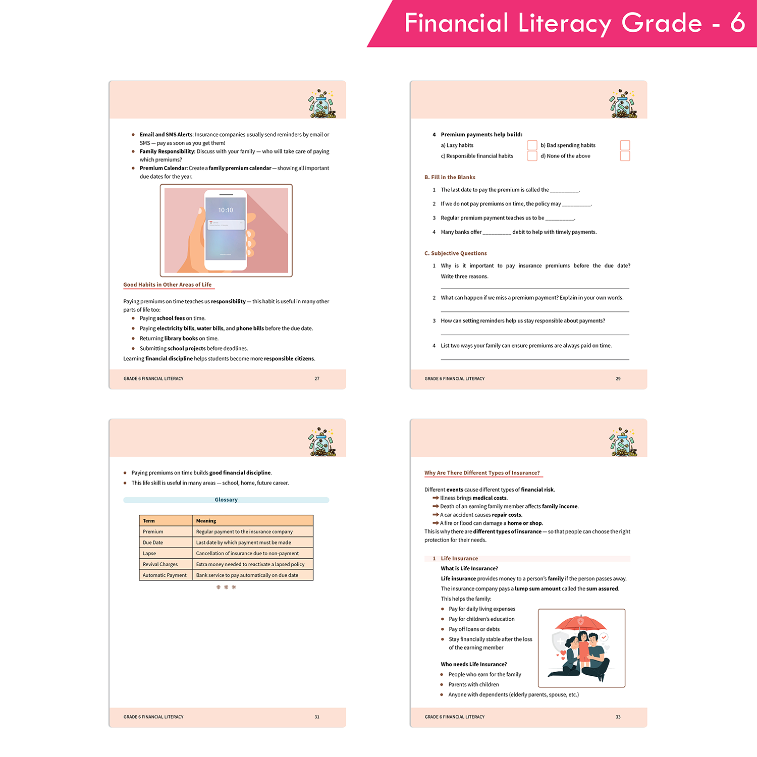 Financial Literacy Grade 6 curriculum-aligned financial education book
