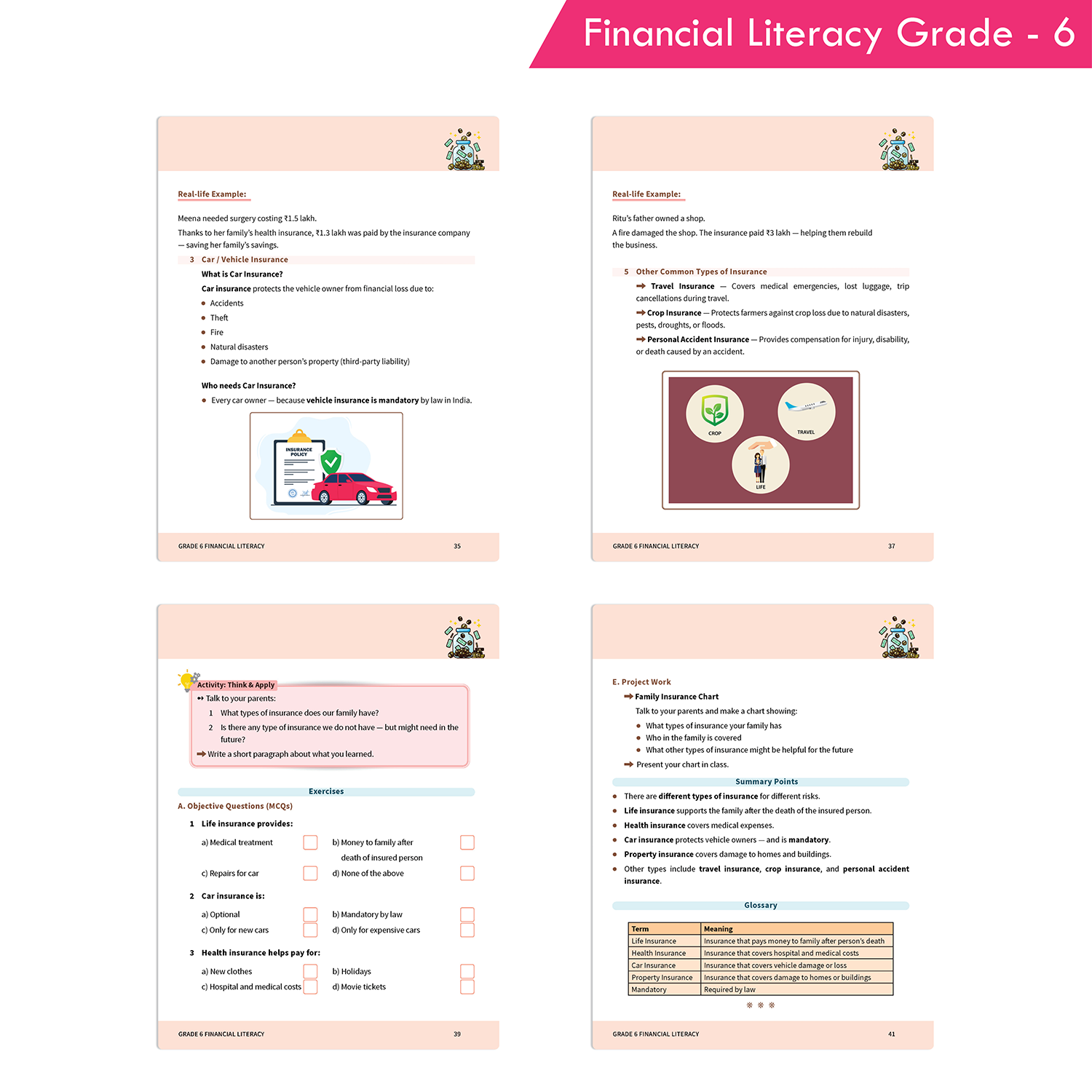 Financial Literacy Grade 6 curriculum-aligned financial education book